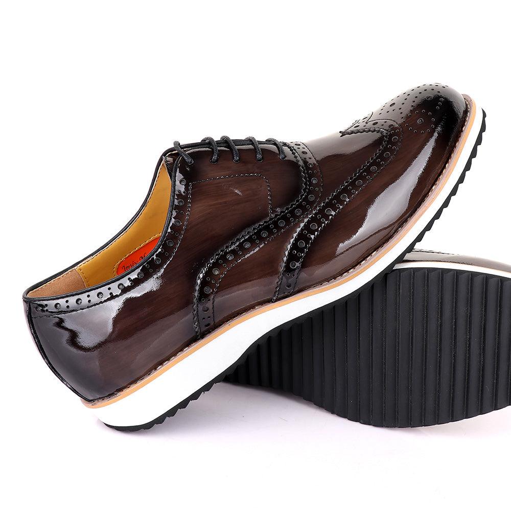 John Mendson Glossy Coffee Formal Shoe - Obeezi