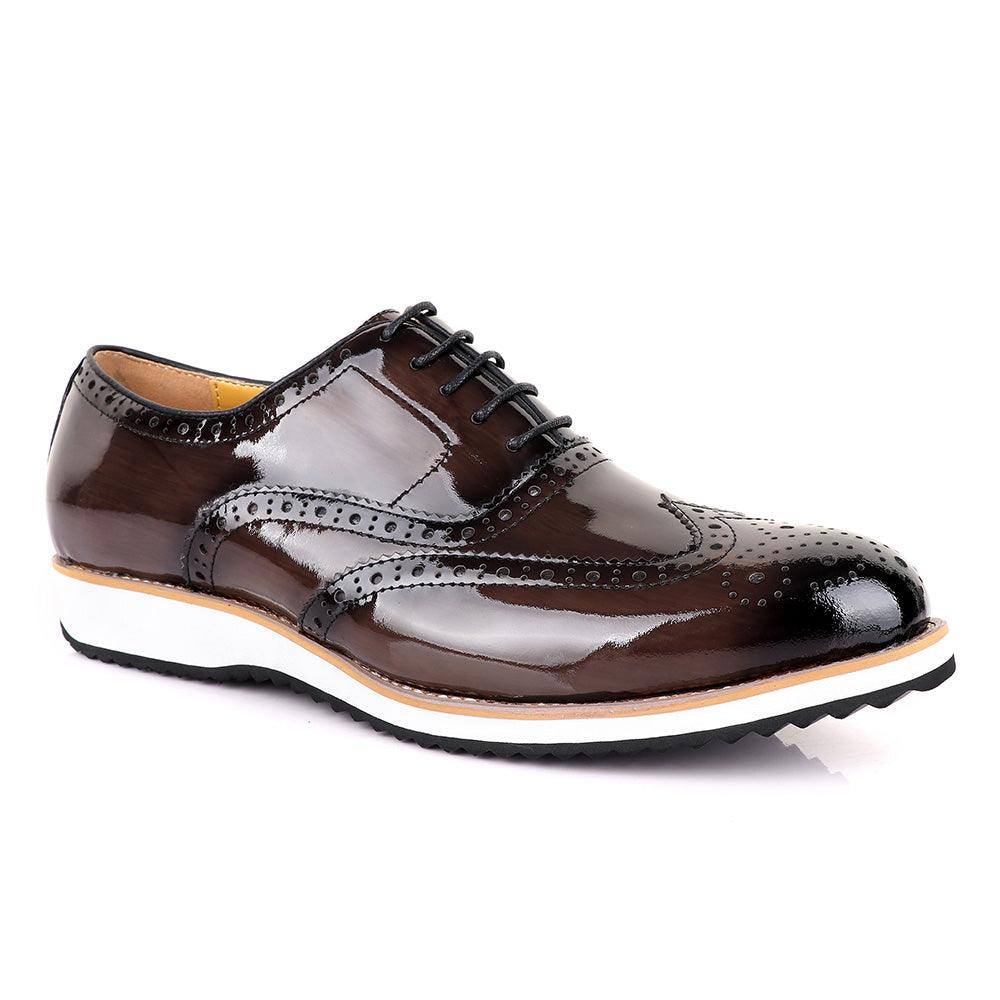 John Mendson Glossy Coffee Formal Shoe - Obeezi