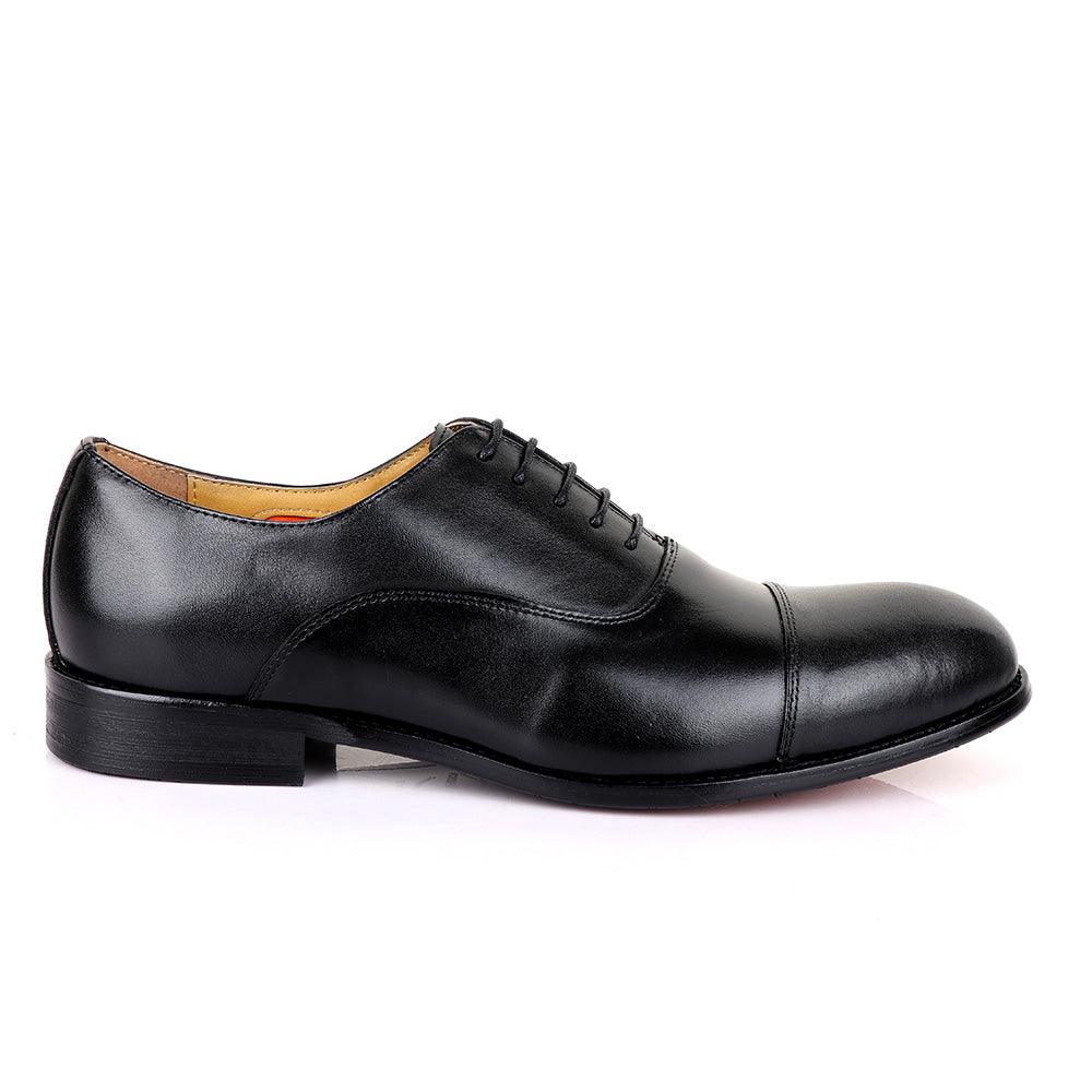John Mendson Lace Leather Black Shoe - Obeezi