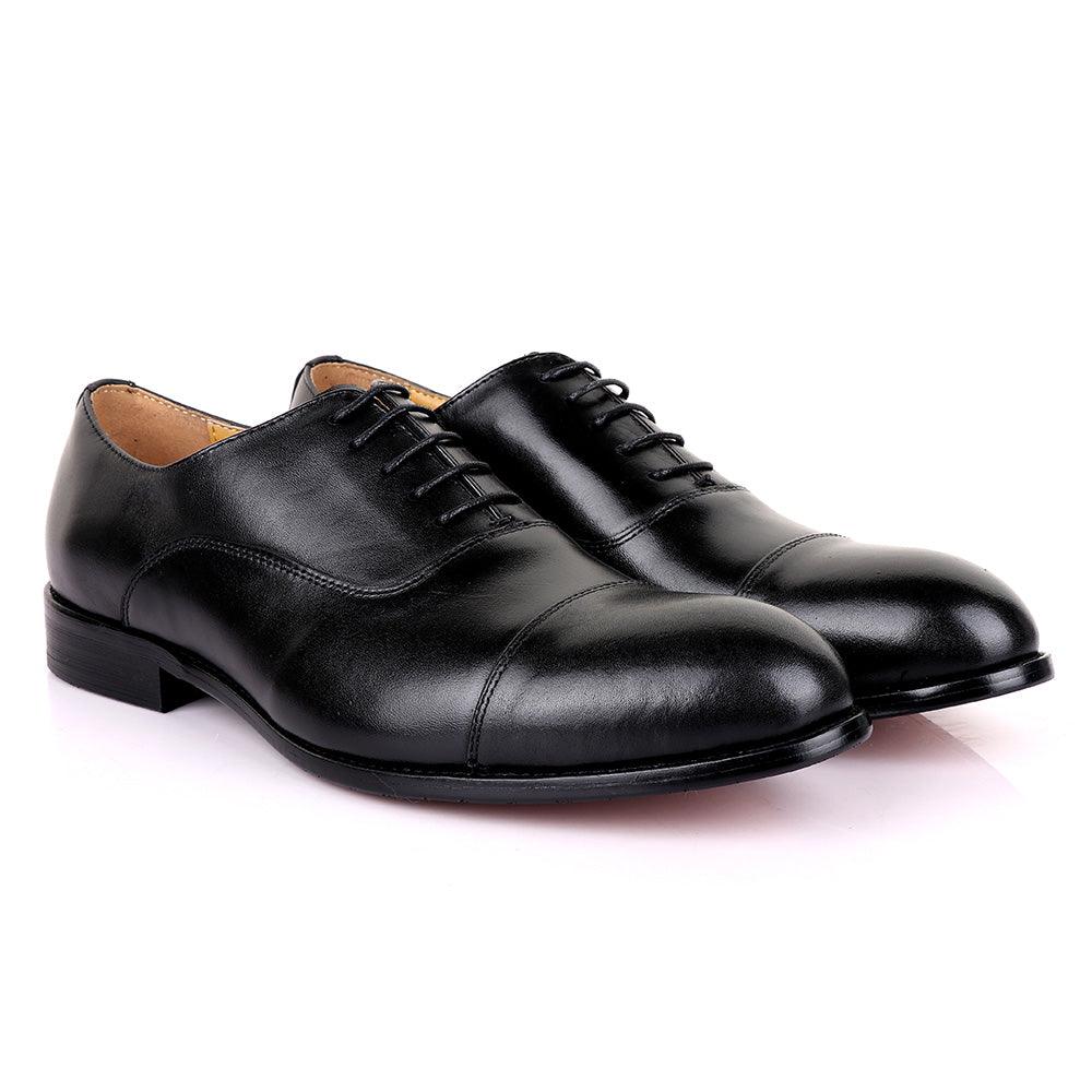 John Mendson Lace Leather Black Shoe - Obeezi