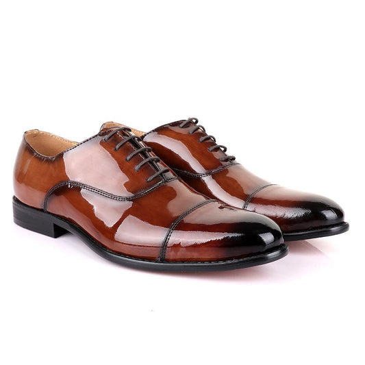 John Mendson Laceup Wetlips Brown Leather Shoe - Obeezi