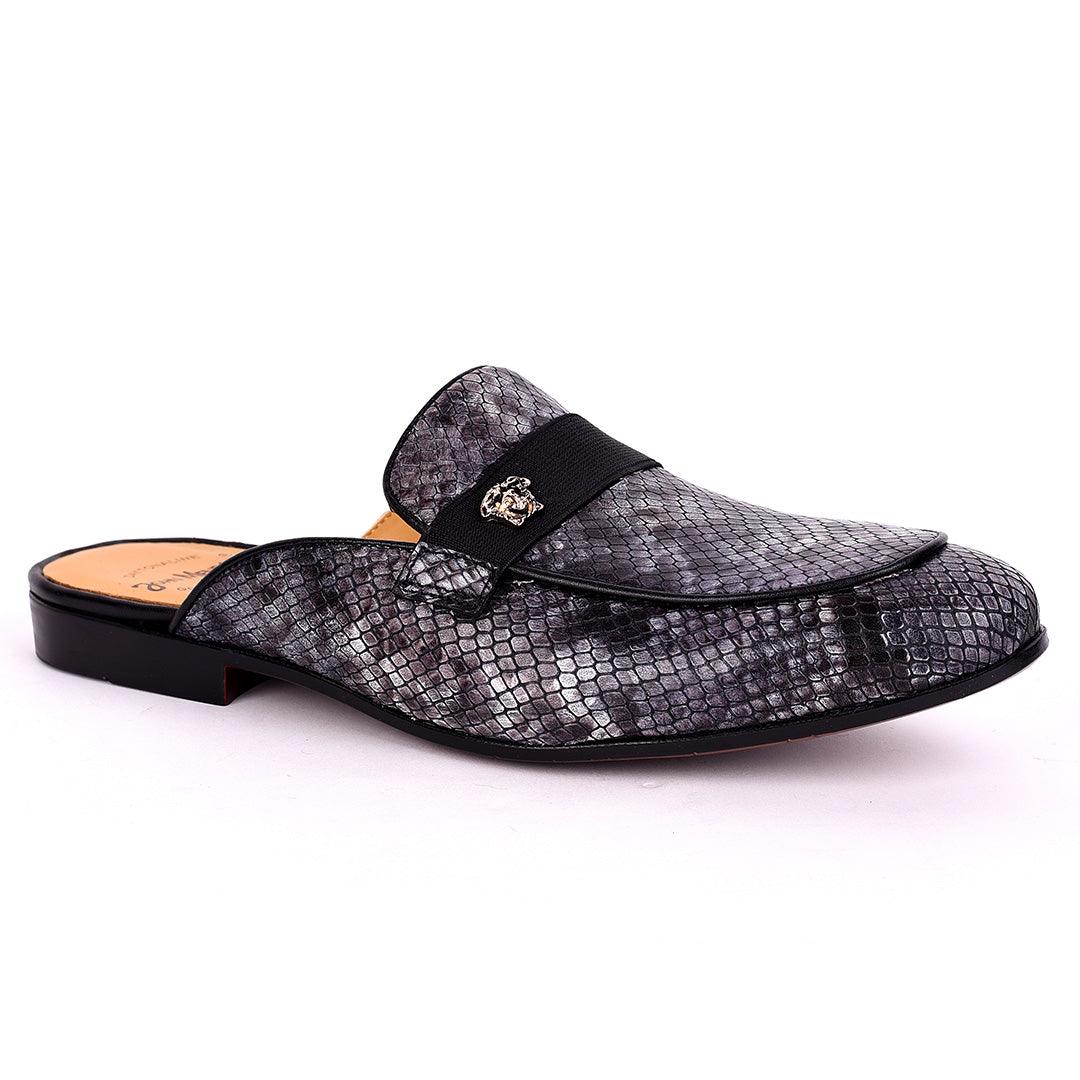 John Mendson Medusa Head Croc Leather Men's Half Shoe - Obeezi.com