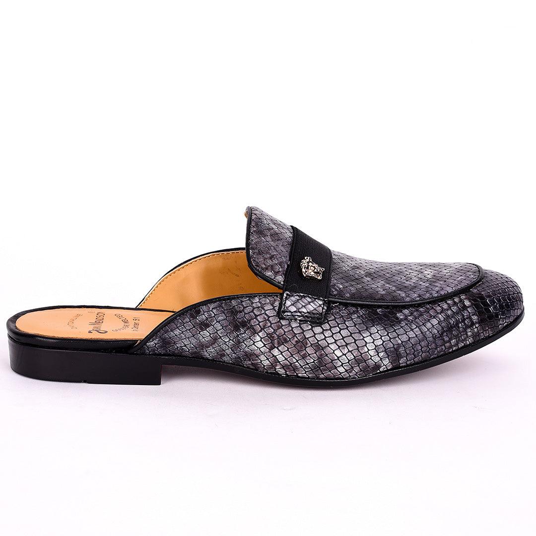 John Mendson Medusa Head Croc Leather Men's Half Shoe - Obeezi.com