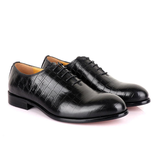 John Mendson Oxford Croc Lace up Leather Shoe - Obeezi