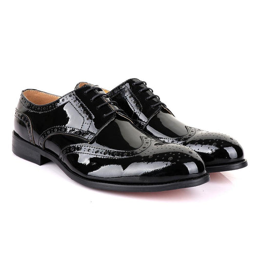 John Mendson Oxford Wetlips Black Shoe - Obeezi