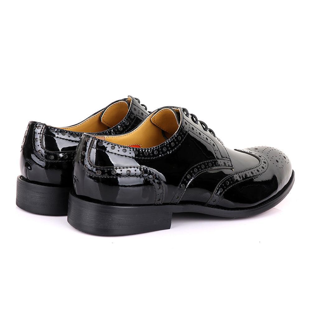 John Mendson Oxford Wetlips Black Shoe - Obeezi