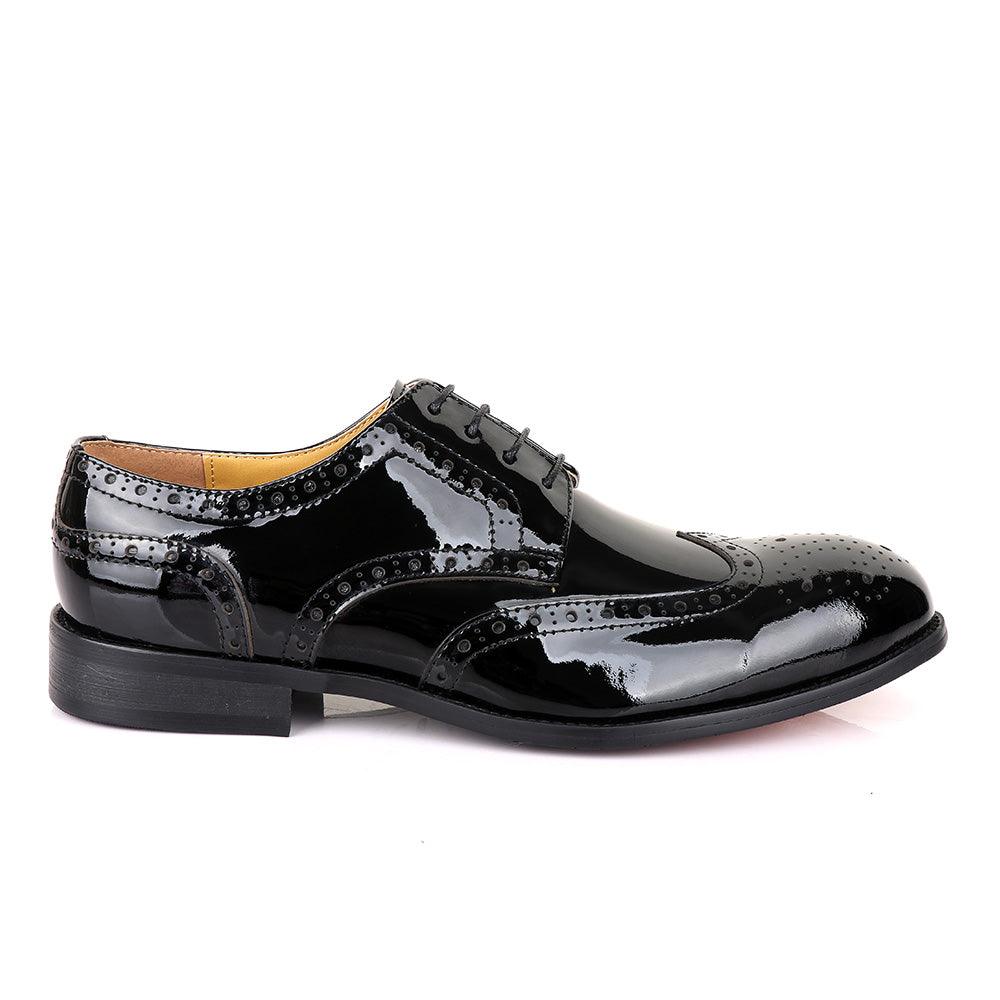 John Mendson Oxford Wetlips Black Shoe - Obeezi