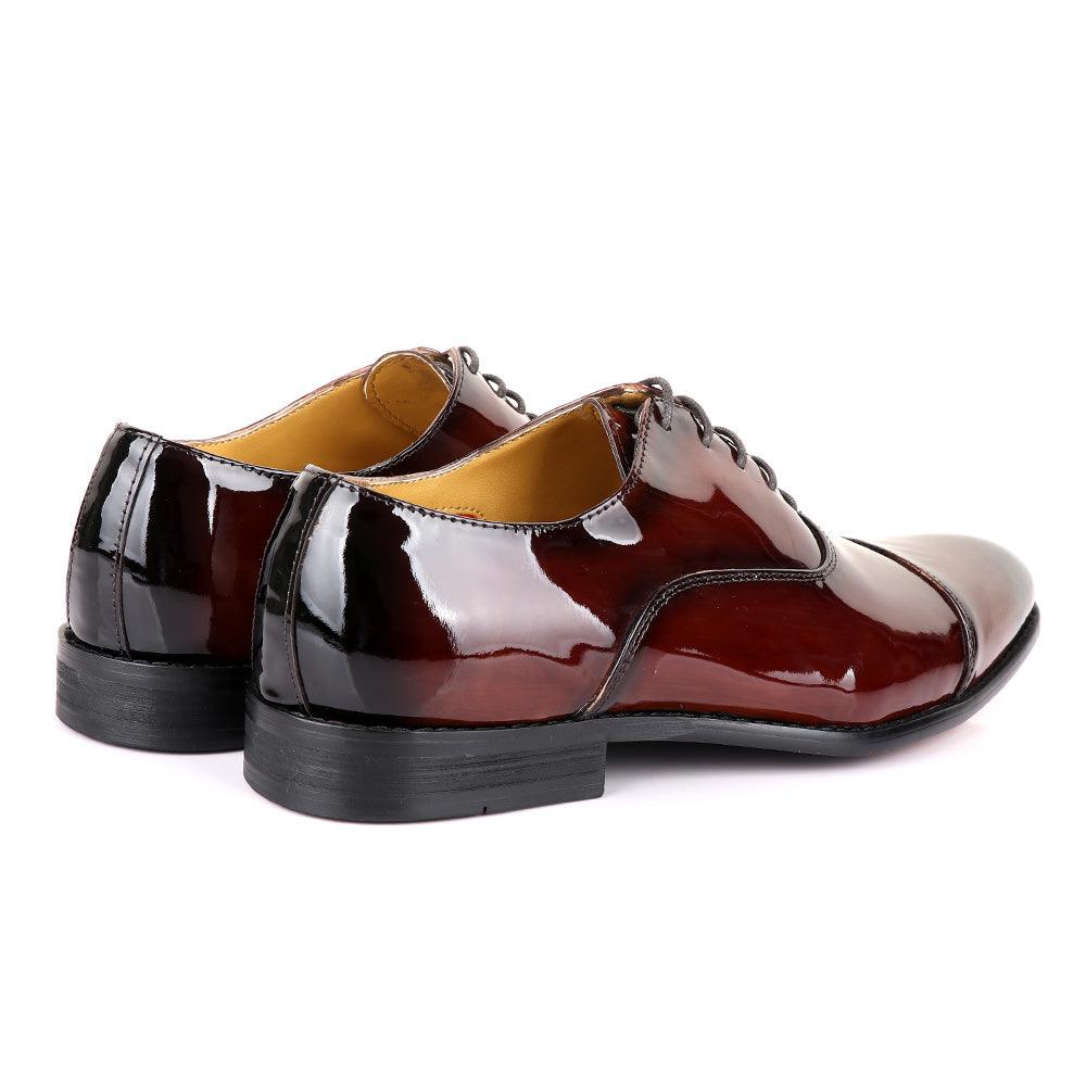 John Mendson Oxford Wetlips Dark Brown Leather Shoe - Obeezi