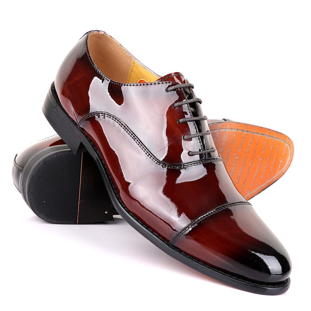 John Mendson Oxford Wetlips Dark Brown Leather Shoe - Obeezi
