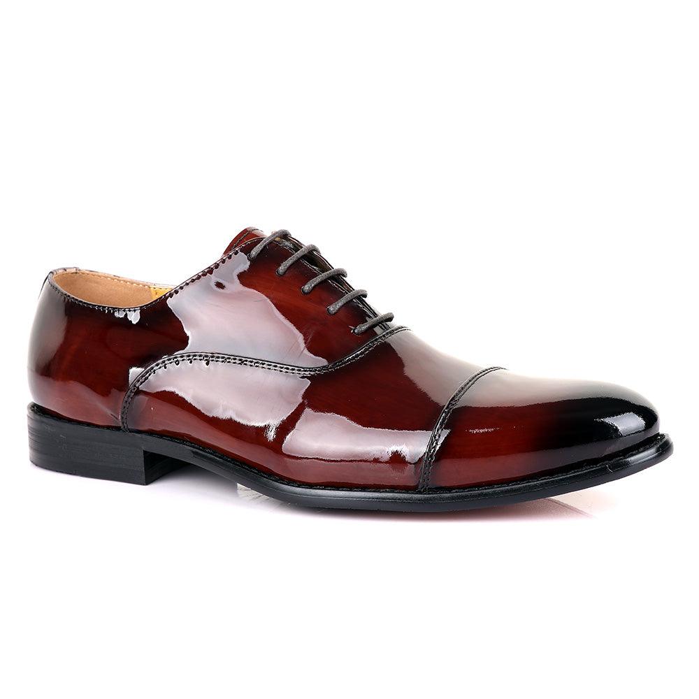 John Mendson Oxford Wetlips Dark Brown Leather Shoe - Obeezi