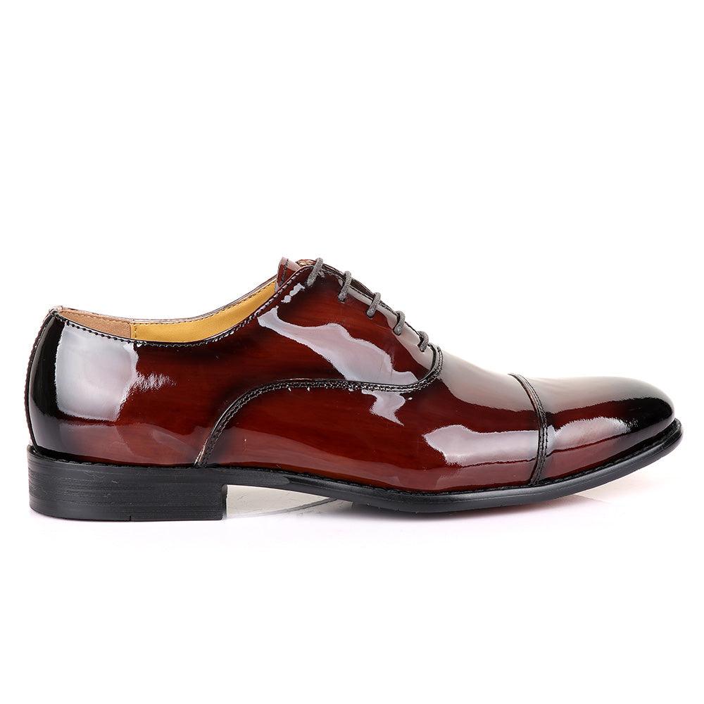 John Mendson Oxford Wetlips Dark Brown Leather Shoe - Obeezi