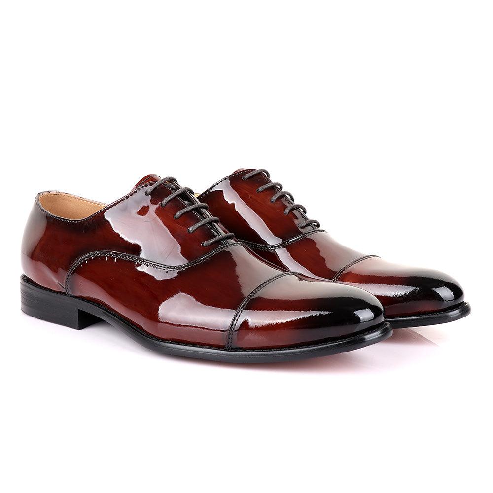 John Mendson Oxford Wetlips Dark Brown Leather Shoe - Obeezi