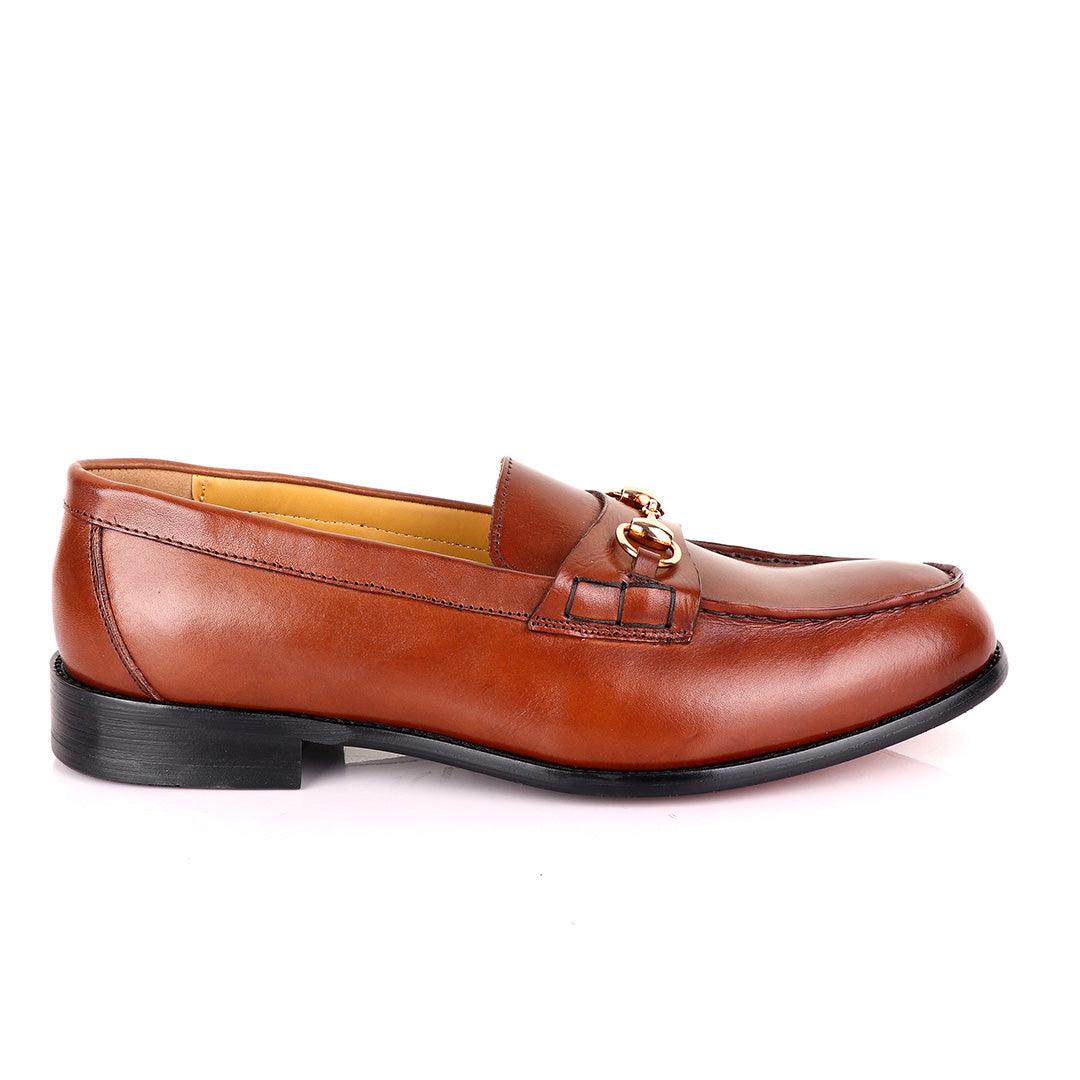 John Mendson Smooth Leather Brown Loafers - Obeezi