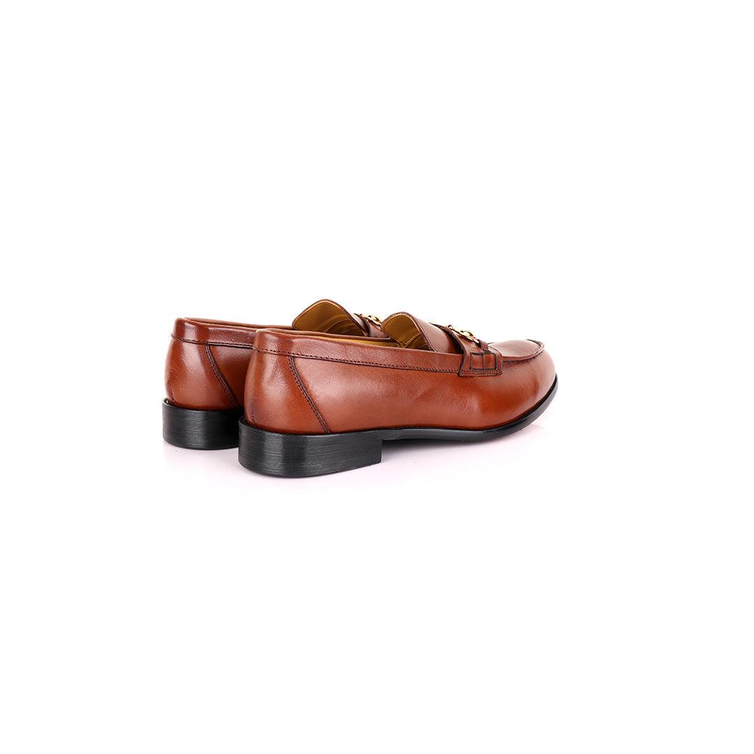 John Mendson Smooth Leather Brown Loafers - Obeezi