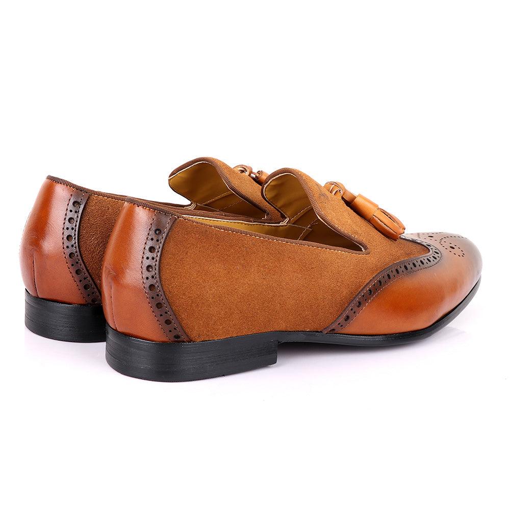 John Mendson Suede And Brown Leather Shoe - Obeezi
