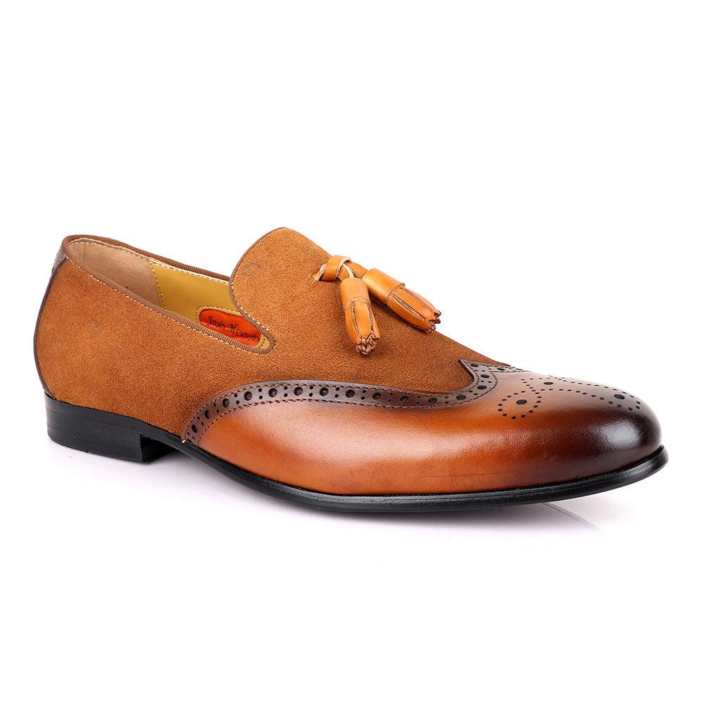 John Mendson Suede And Brown Leather Shoe - Obeezi