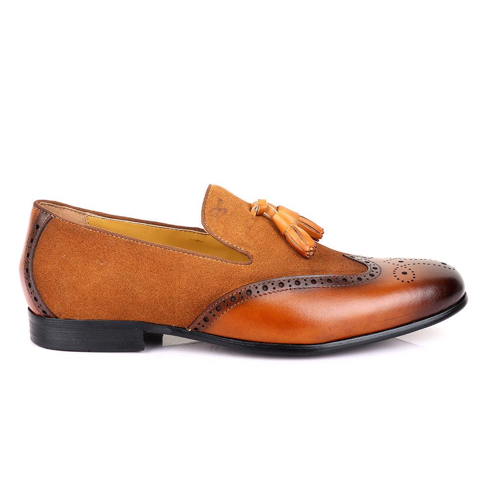 John Mendson Suede And Brown Leather Shoe - Obeezi