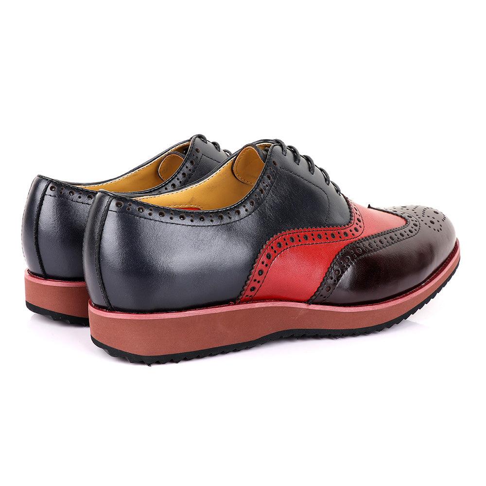 John Mendson Welted Classic Blue And Coffee/Red Shoe - Obeezi