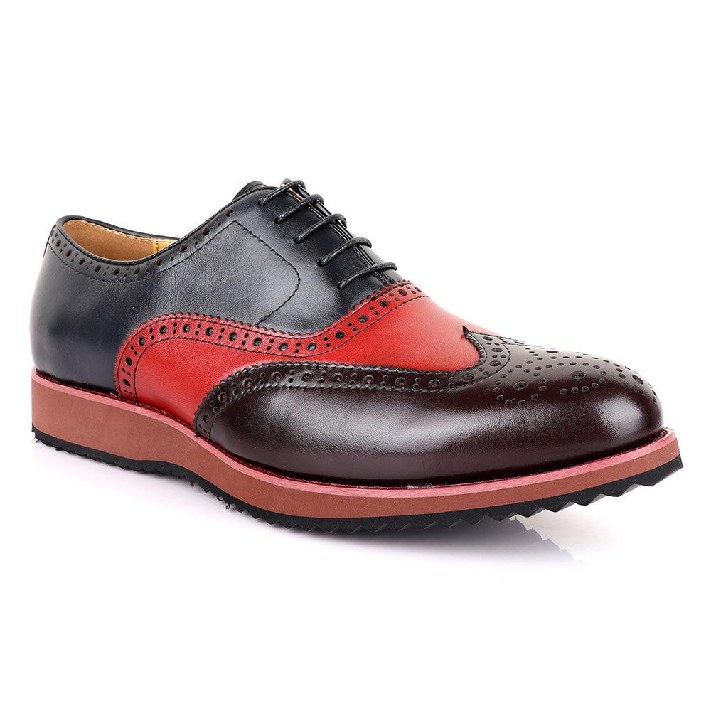 John Mendson Welted Classic Blue And Coffee/Red Shoe - Obeezi