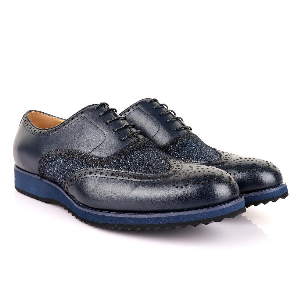 John Mendson Welted Classic Navy Blue Shoe - Obeezi