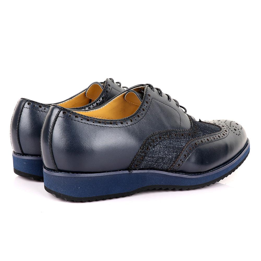 John Mendson Welted Classic Navy Blue Shoe - Obeezi