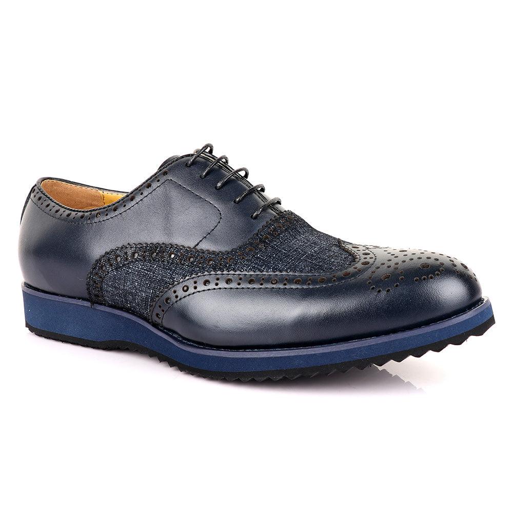 John Mendson Welted Classic Navy Blue Shoe - Obeezi