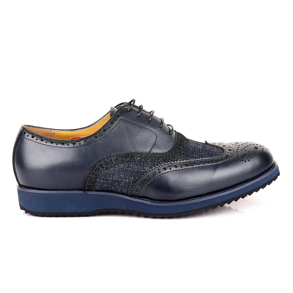 John Mendson Welted Classic Navy Blue Shoe - Obeezi