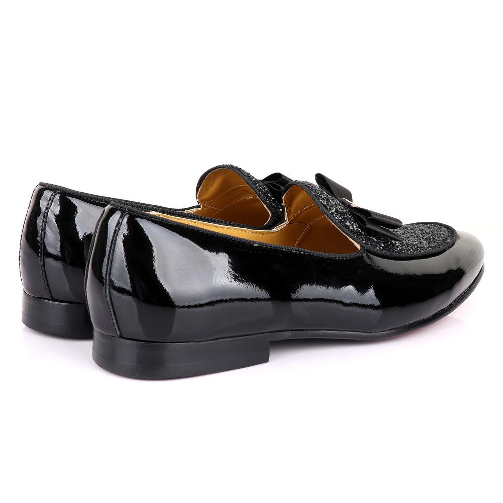 John Mendson Wetlips Stone With Bow Black Shoe - Obeezi