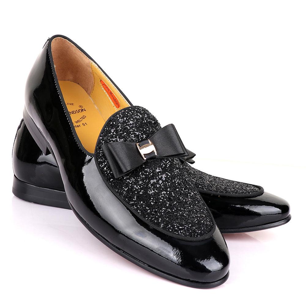 John Mendson Wetlips Stone With Bow Black Shoe - Obeezi