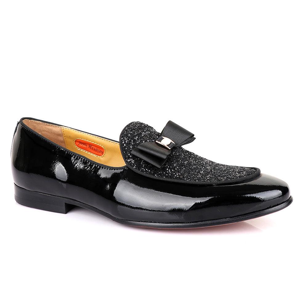 John Mendson Wetlips Stone With Bow Black Shoe - Obeezi