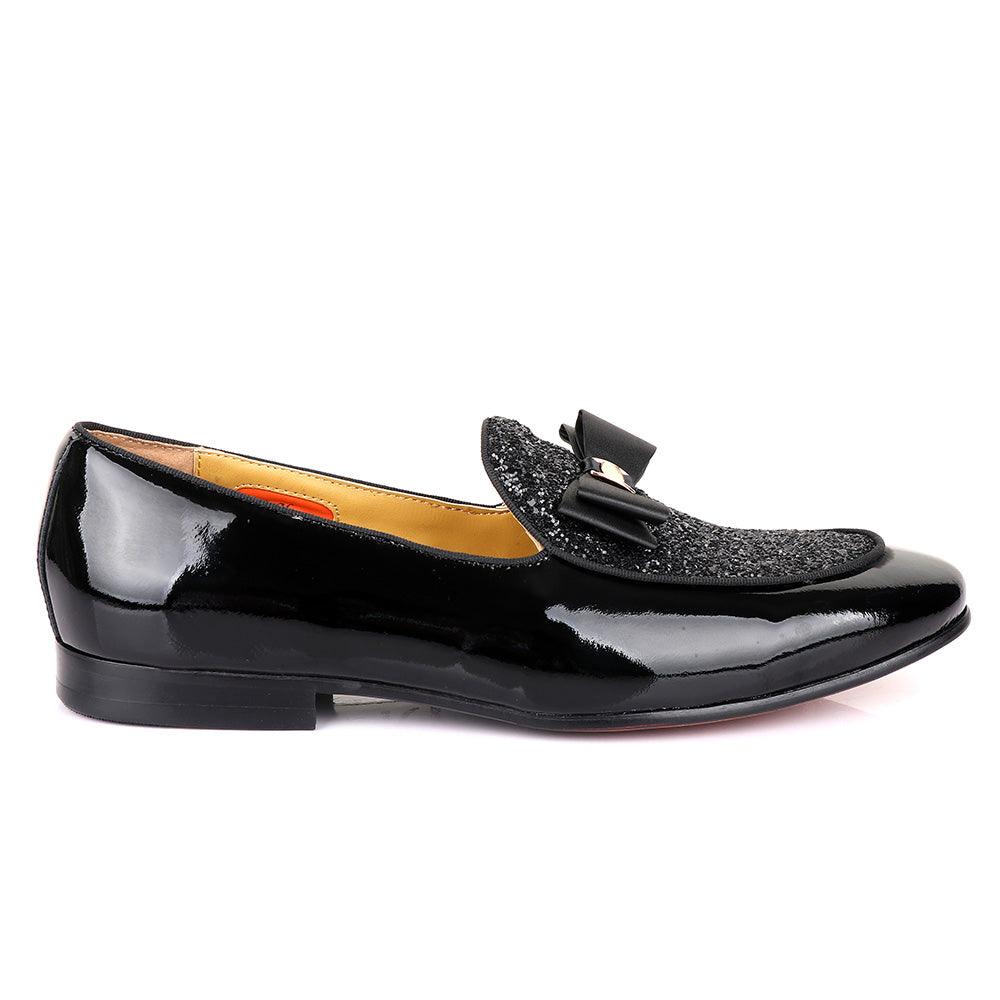John Mendson Wetlips Stone With Bow Black Shoe - Obeezi