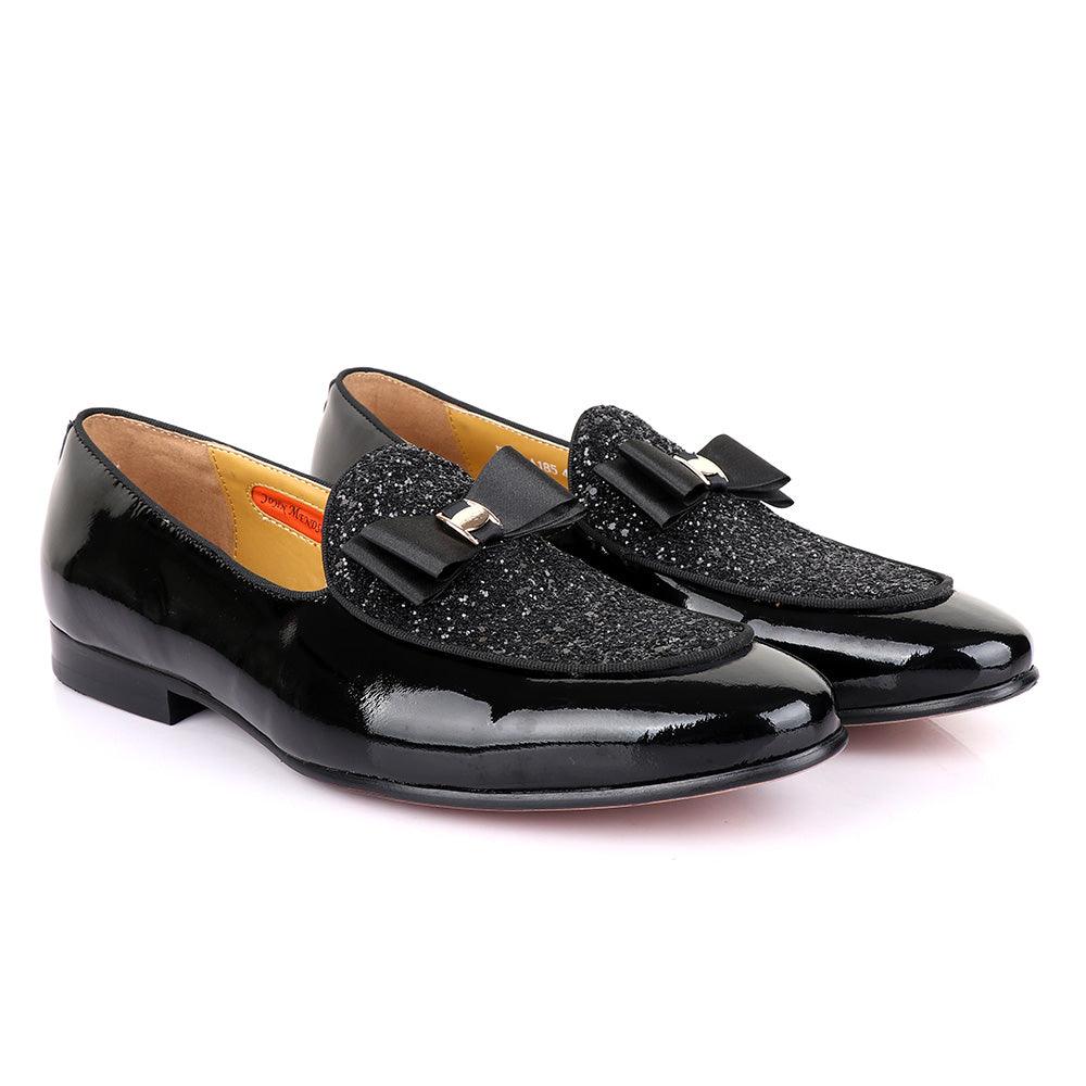 John Mendson Wetlips Stone With Bow Black Shoe - Obeezi