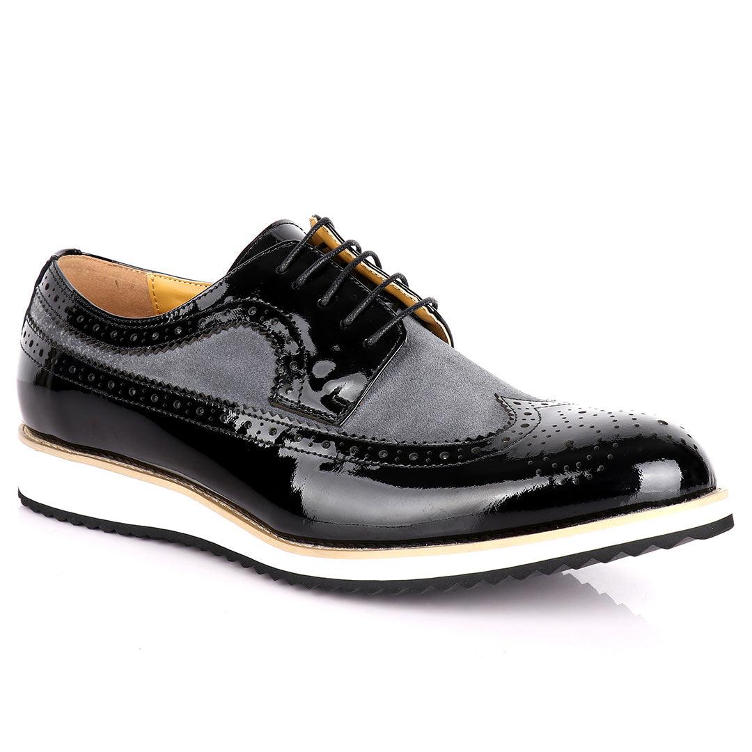 John Menson Welted Classic Black Grey Shoe - Obeezi.com