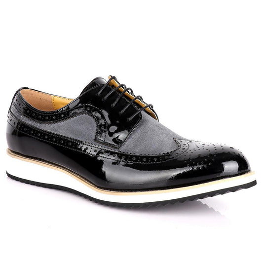 John Menson Welted Classic Black Grey Shoe - Obeezi.com
