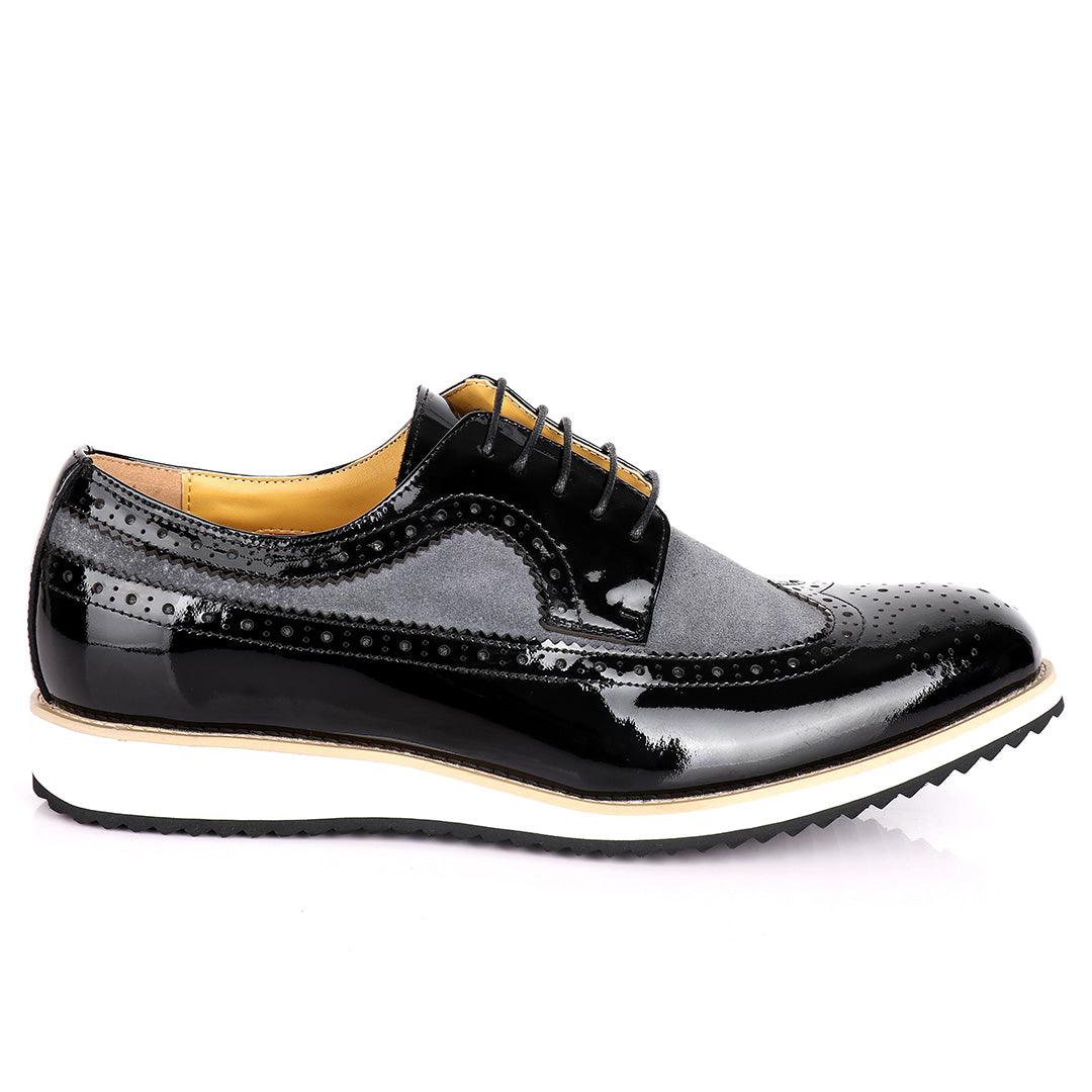 John Menson Welted Classic Black Grey Shoe - Obeezi.com
