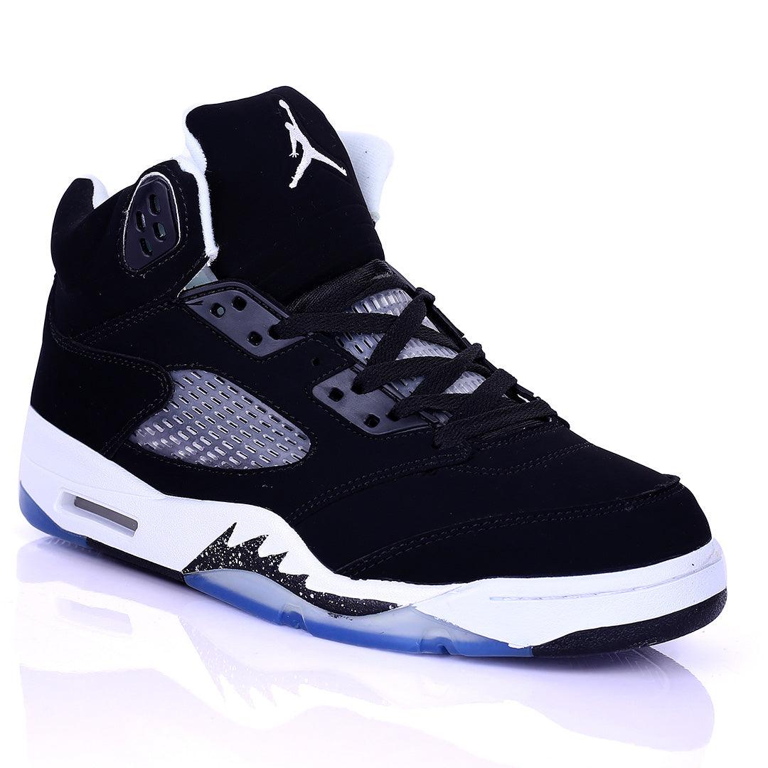 Jord Black Designed Classic Retro Basketball sneakers With White Sole - Obeezi.com
