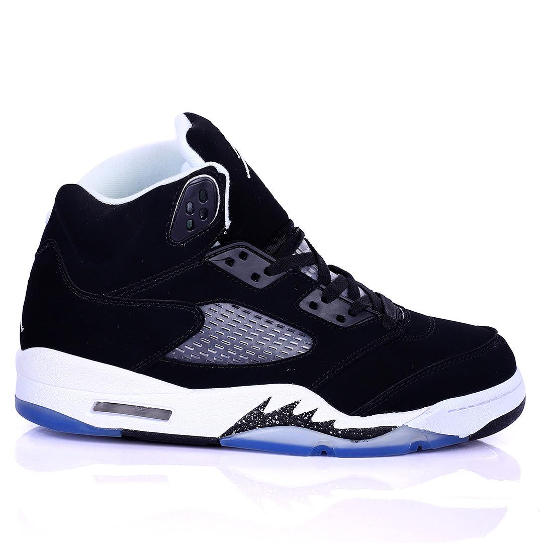 Jord Black Designed Classic Retro Basketball sneakers With White Sole - Obeezi.com