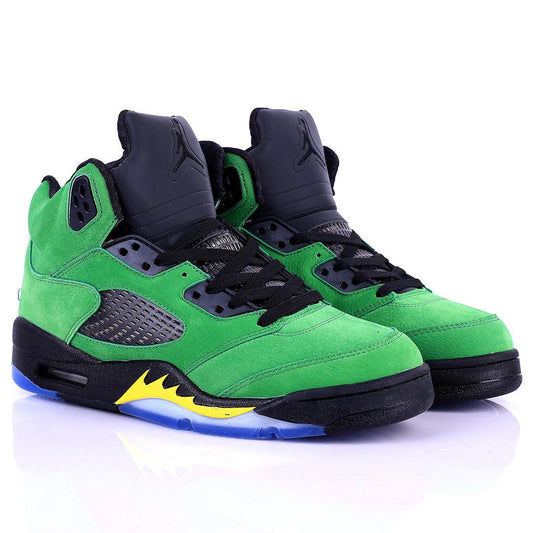 Jord Black With Green Classic Retro Basketball sneakers - Obeezi.com