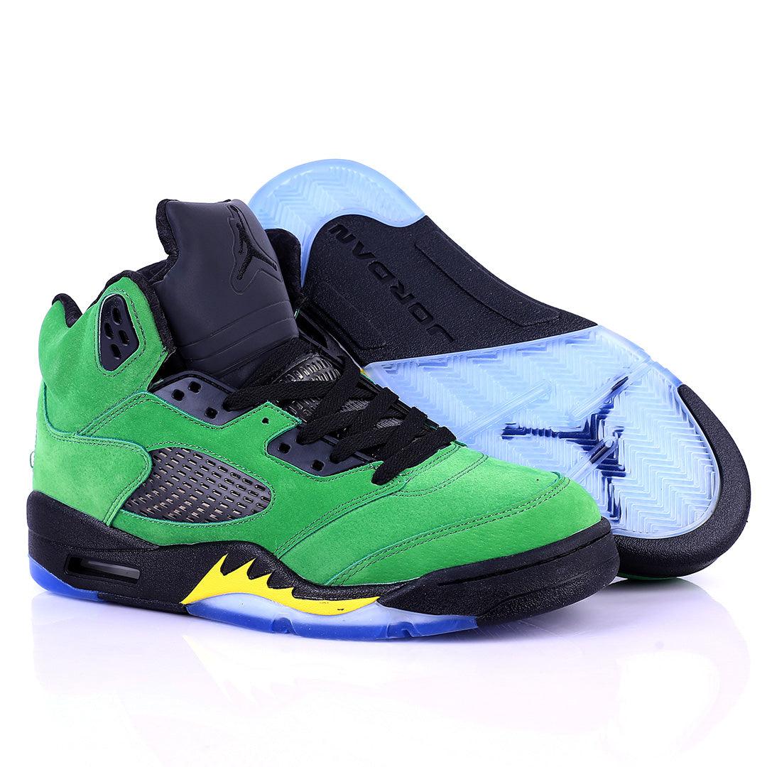 Jord Black With Green Classic Retro Basketball sneakers - Obeezi.com