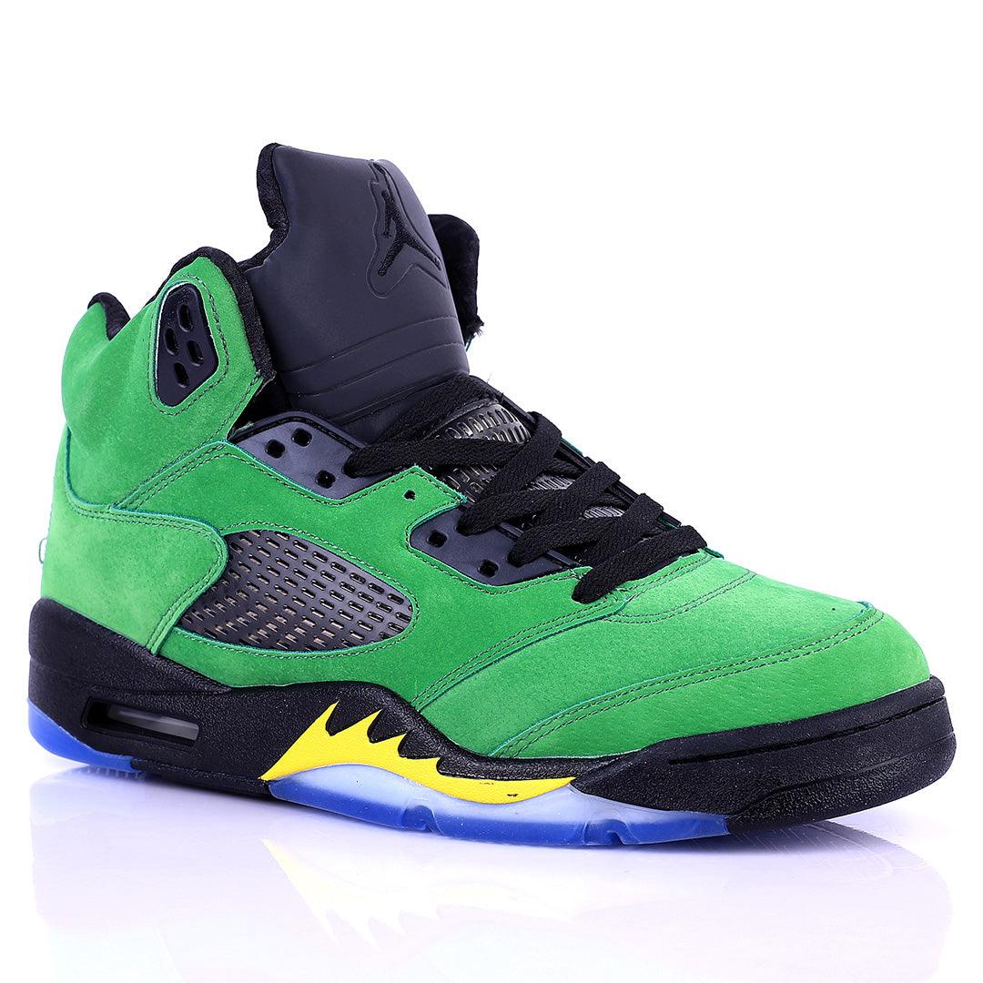 Jord Black With Green Classic Retro Basketball sneakers - Obeezi.com
