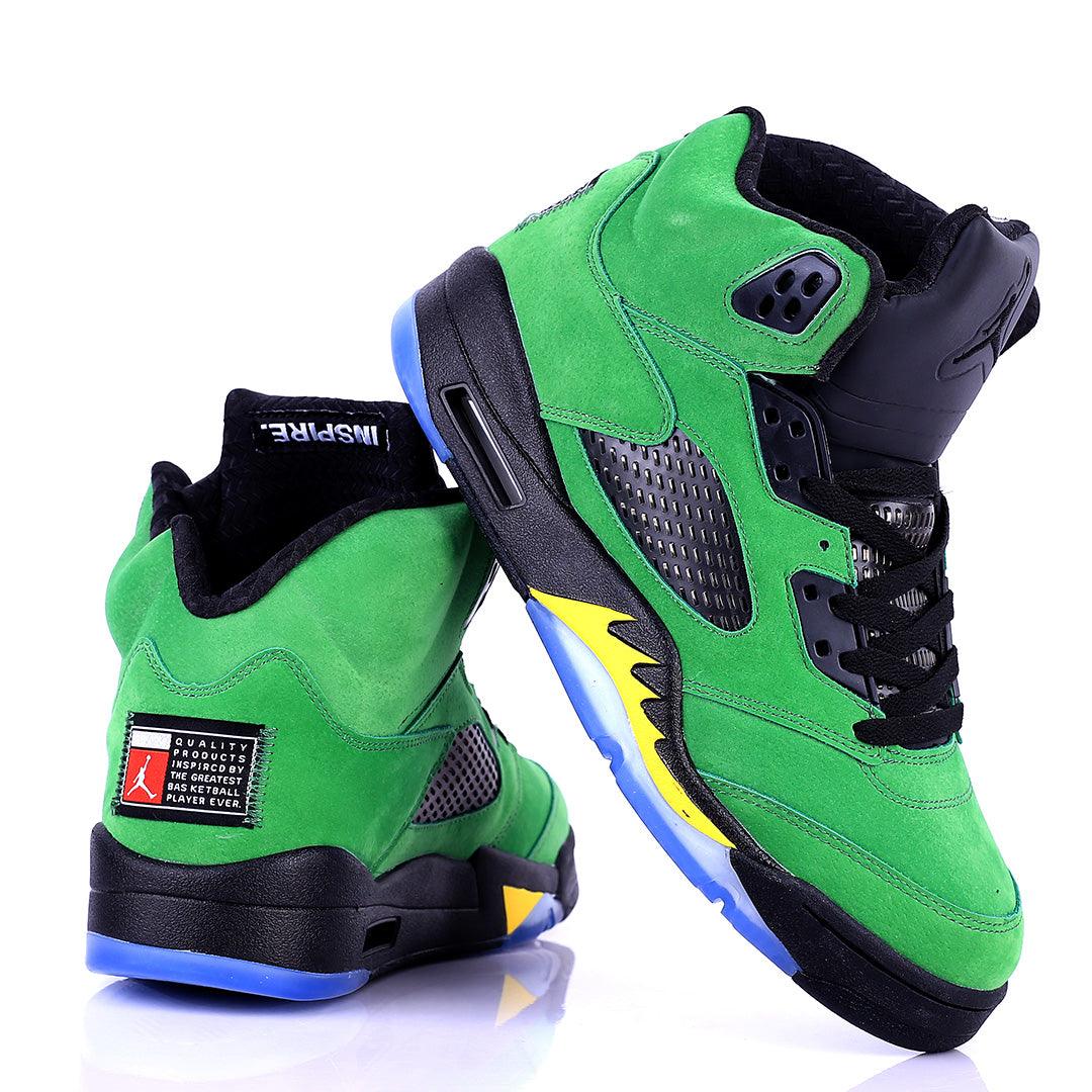 Jord Black With Green Classic Retro Basketball sneakers - Obeezi.com