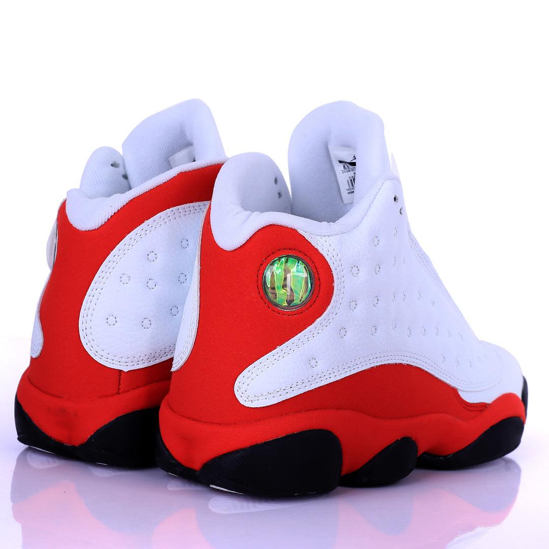 Jord High Classic Basketball Red And White Designed Sneakers - Obeezi.com