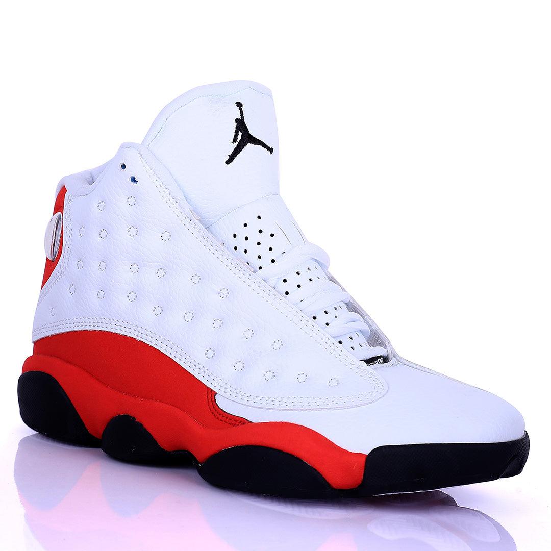 Jord High Classic Basketball Red And White Designed Sneakers - Obeezi.com