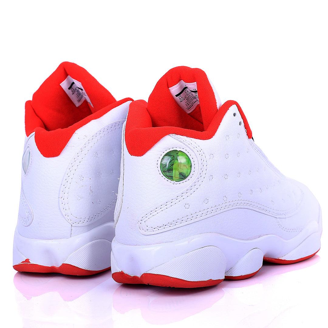 Jord White Dotted Skin With Red Designed Classic Retro sneakers - Obeezi.com