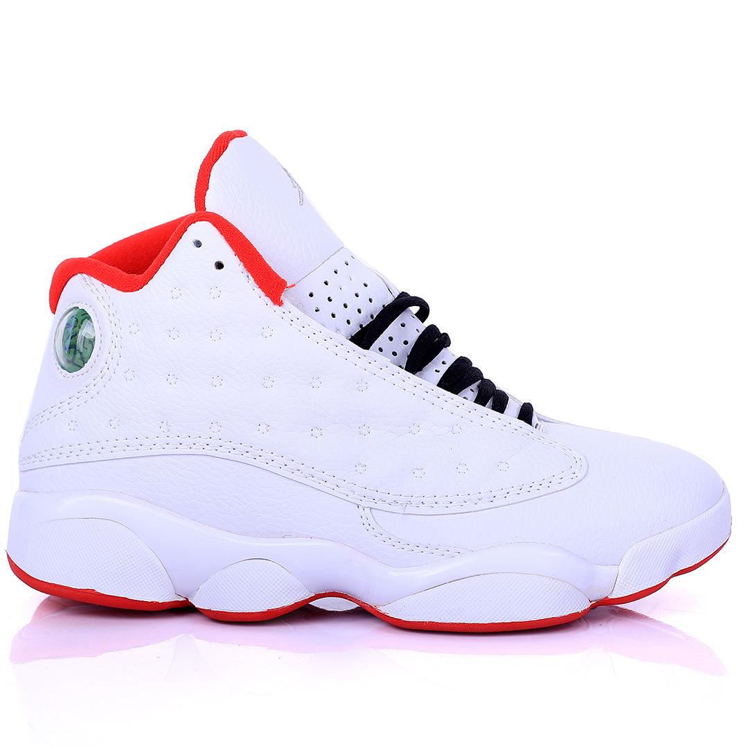 Jord White Dotted Skin With Red Designed Classic Retro sneakers - Obeezi.com