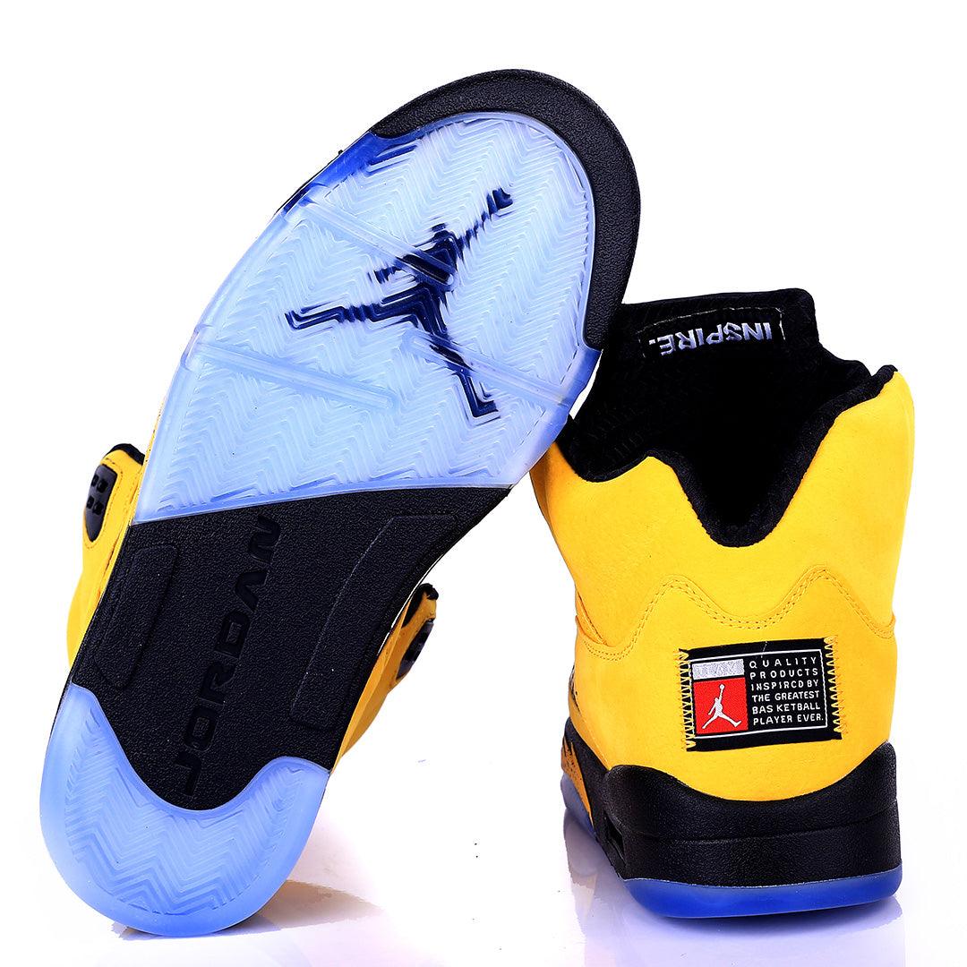Jord Yellow And Black Designed Classic Retro Basketball sneakers - Obeezi.com