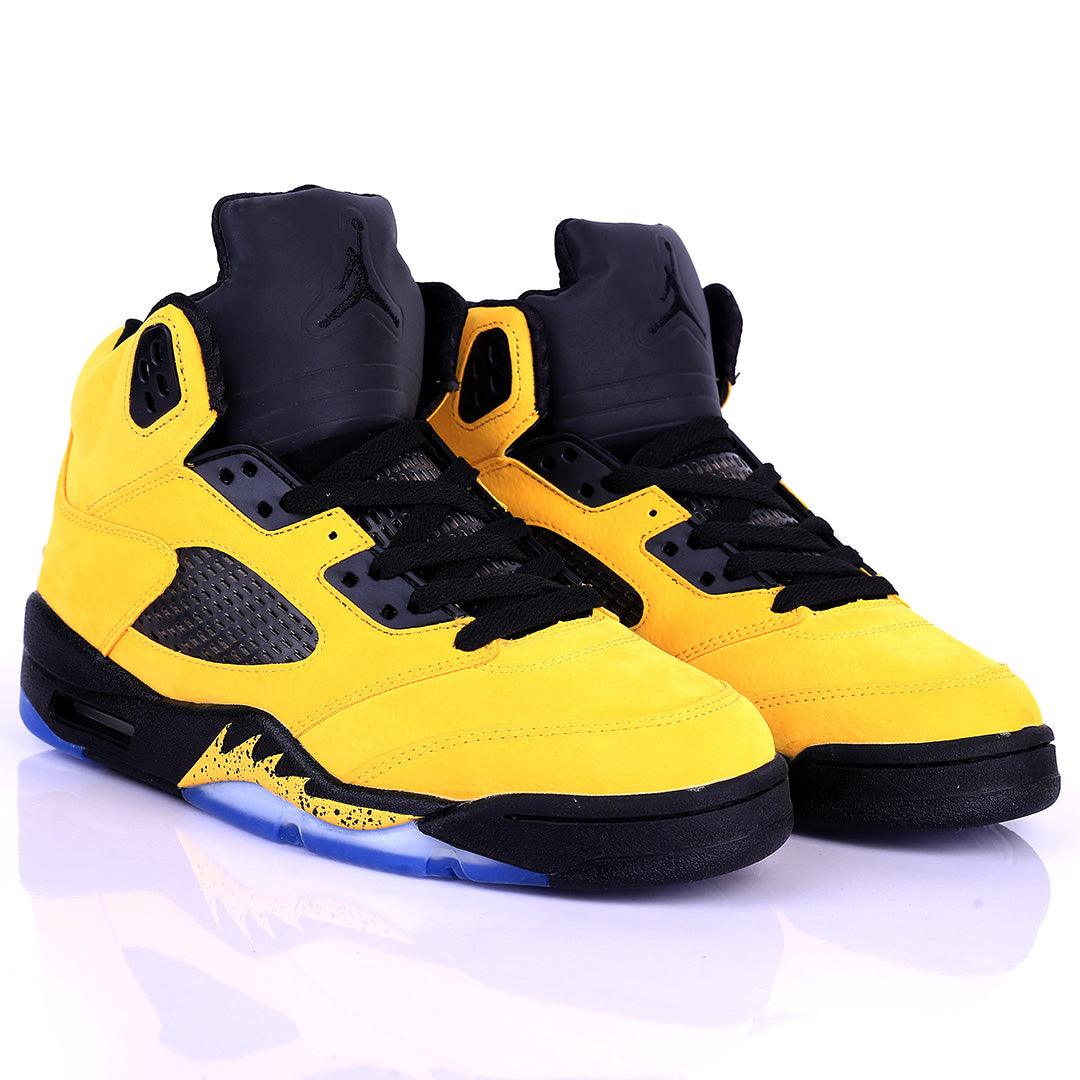 Jord Yellow And Black Designed Classic Retro Basketball sneakers - Obeezi.com