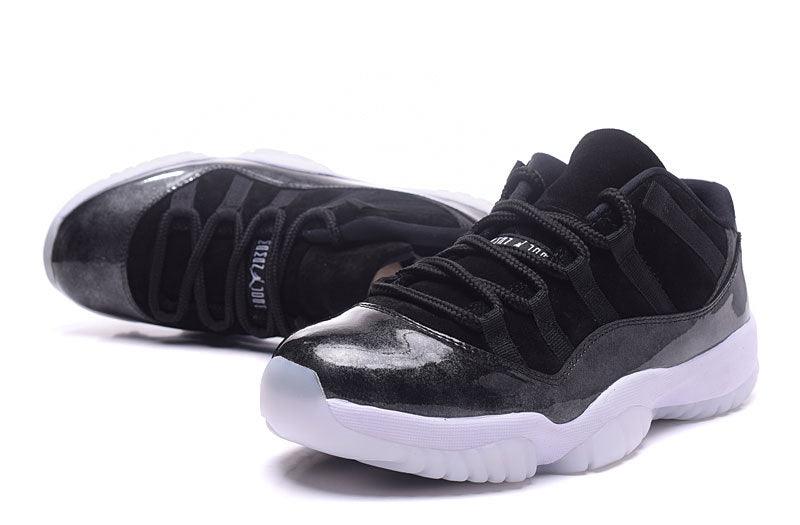 Jordan 11 Low Black Metallic Silver Sneakers - Obeezi
