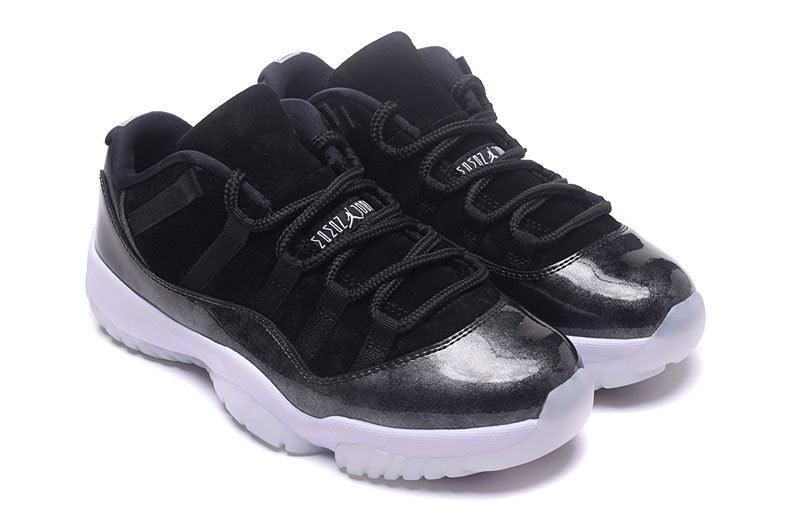 Jordan 11 Low Black Metallic Silver Sneakers - Obeezi
