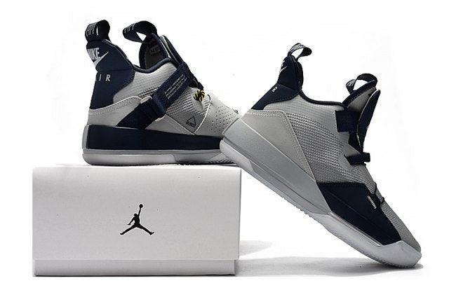 Jordan 33 Wolf Grey Blue Men's Basketball Sneakers - Obeezi